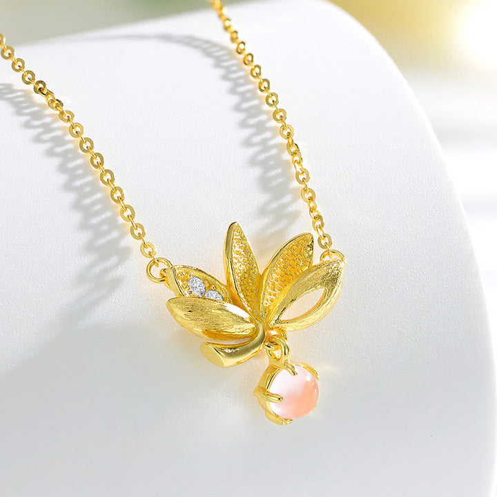 Goldkette Lotus Sterlingsilber Blume