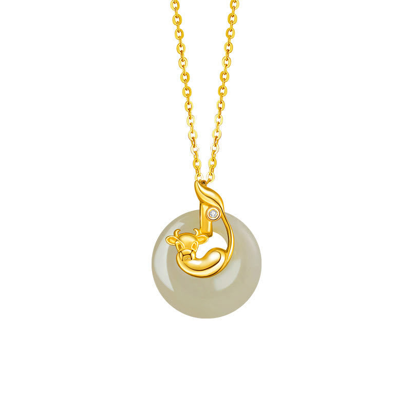 Gold Jade Anhänger Kette Sternzeichen