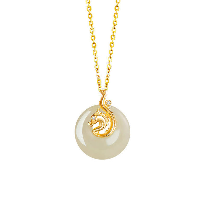 Jade Anhänger Gold Kette Sternzeichen