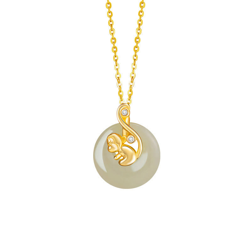 Jade Kette Anhänger Hetian Gold
