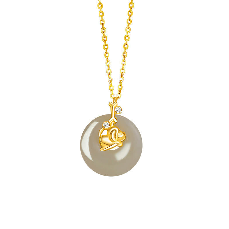 Jade Anhänger Gold Kette Sternzeichen