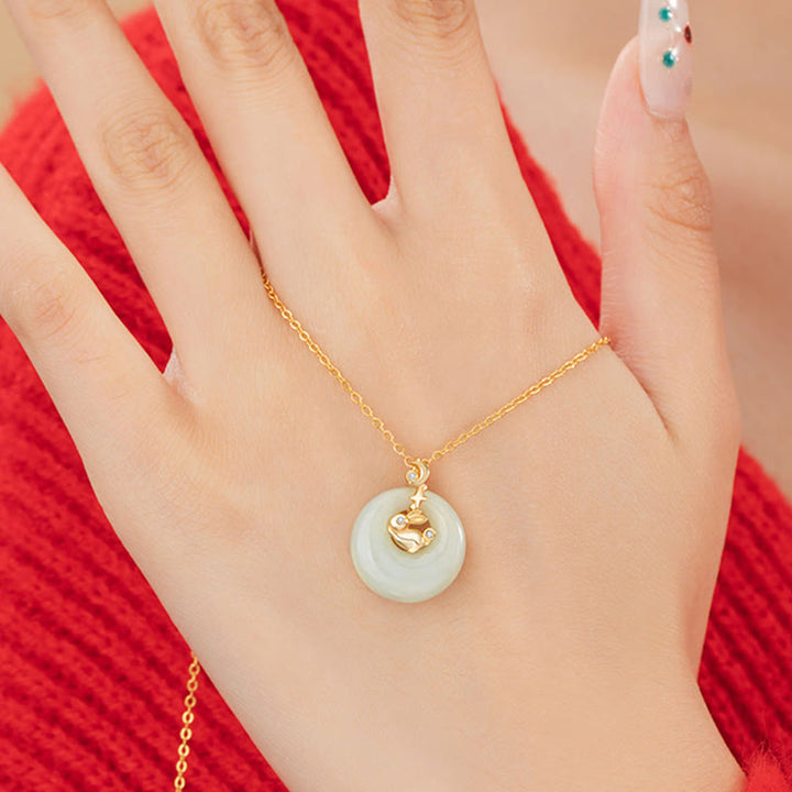 Jade Anhänger Kette Hetian Gold