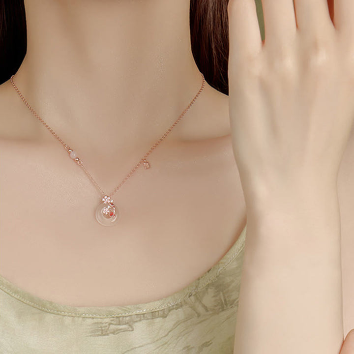 Kette Chalcedon Koi Blume Roségold Frieden