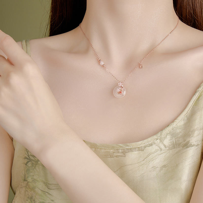 Kette Chalcedon Koi Blume Frieden Energie