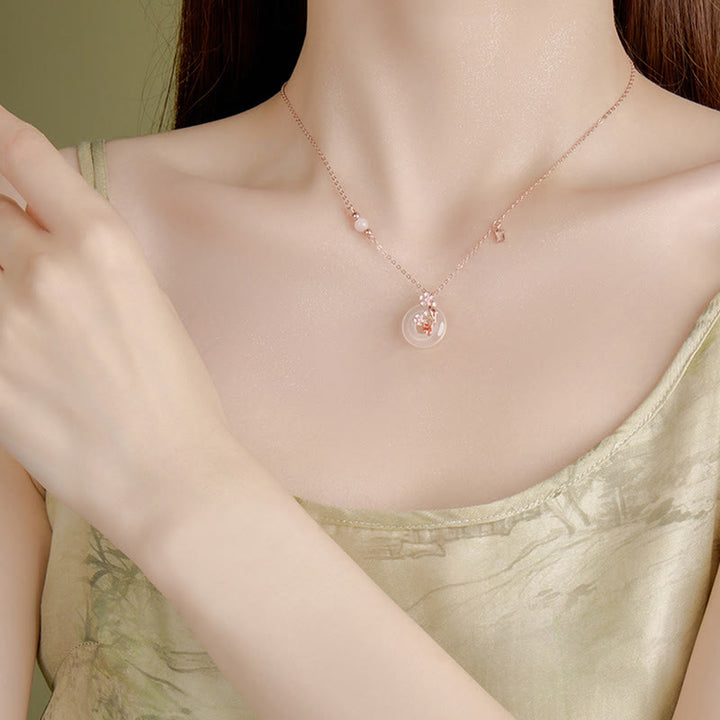 Kette Chalcedon Koi Blume Frieden Energie