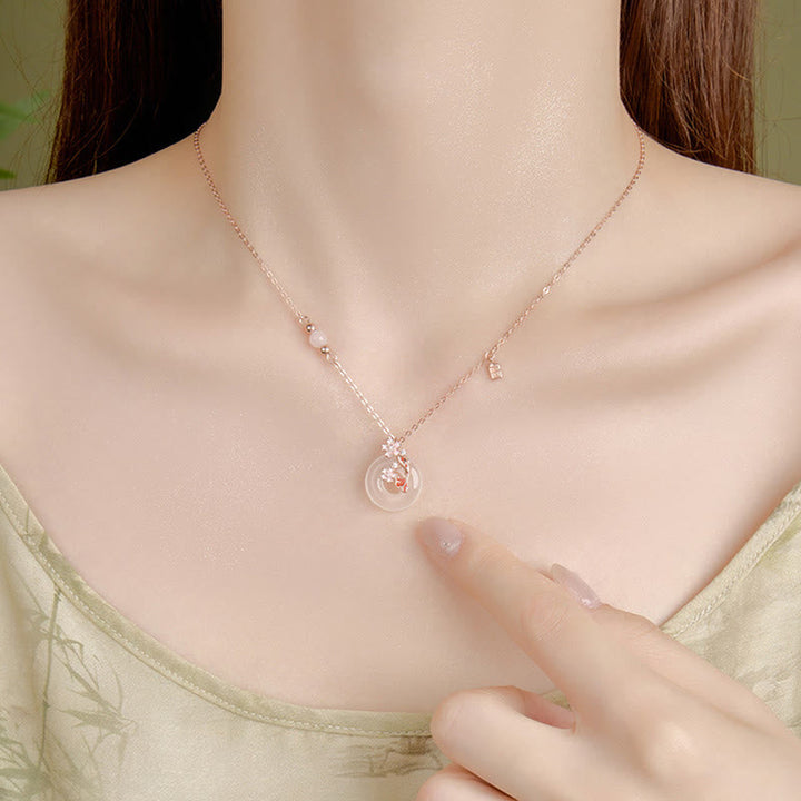 Kette Chalcedon Koi Blume Frieden