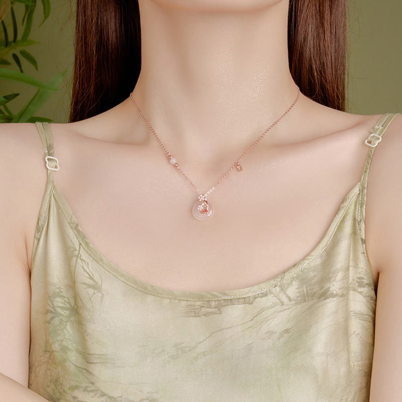 Kette Chalcedon Koi Blume Harmonie Energie