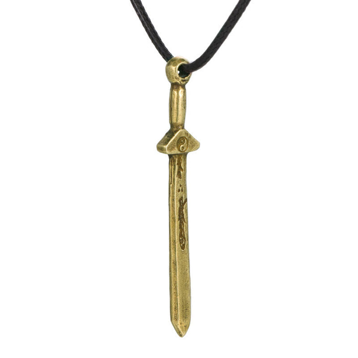 Kette Kupfer Schwert Anhänger Vintage Bronze