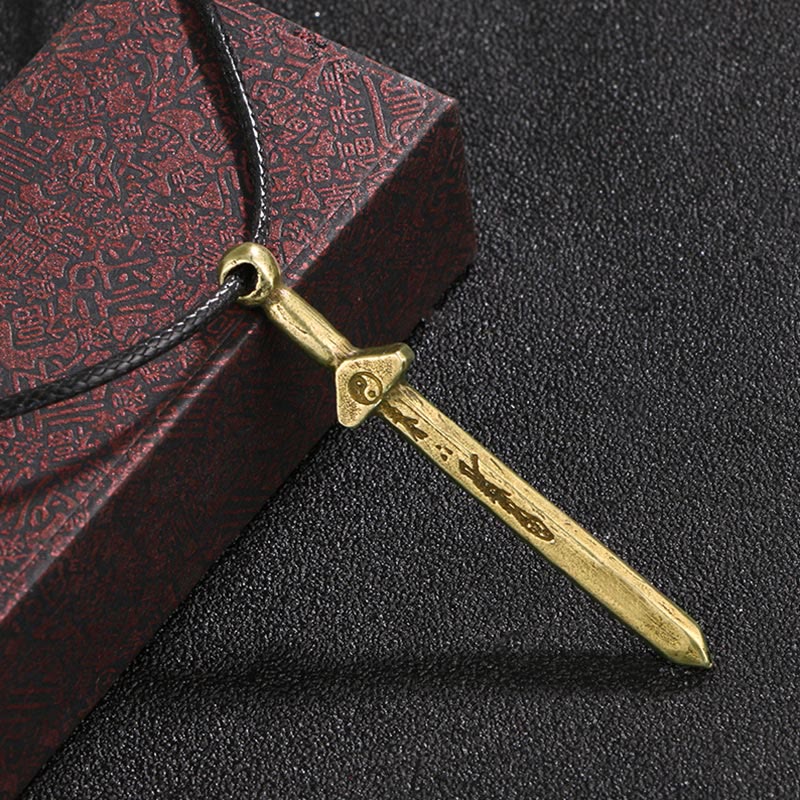 Kette Kupfer Schwert Anhänger Vintage Bronze
