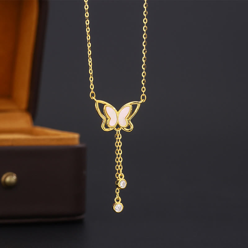 Kette Goldfilled Schmetterling Anhänger elegant