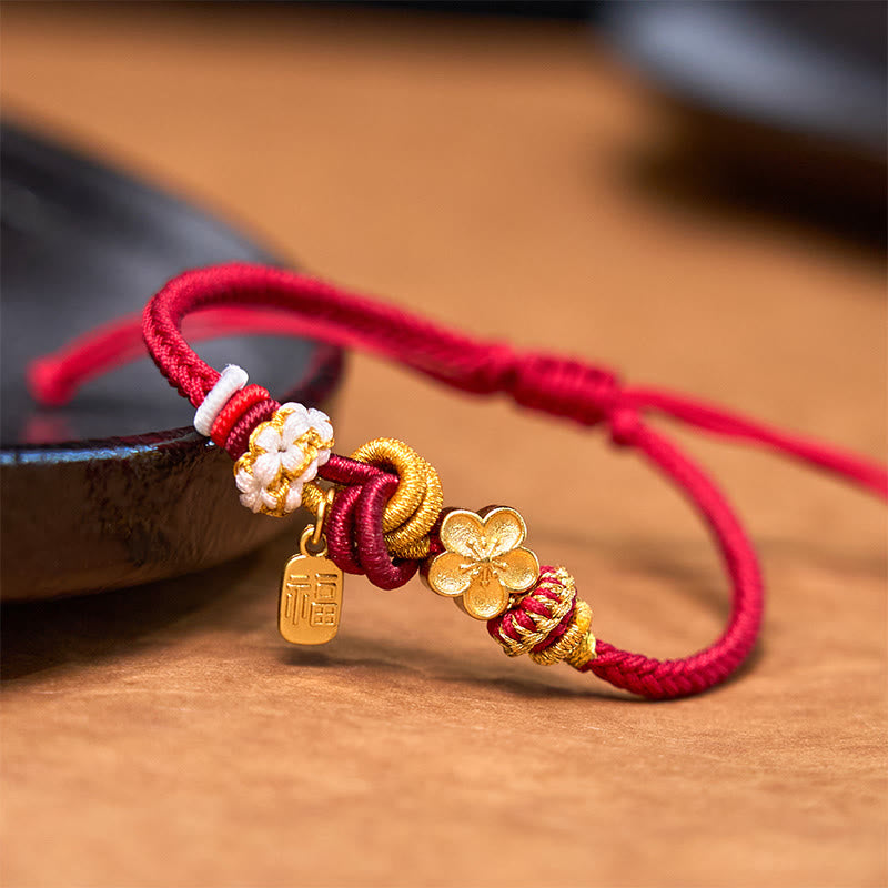 Armband Pfirsichblüte Glücks-Charm – Freude & Glück