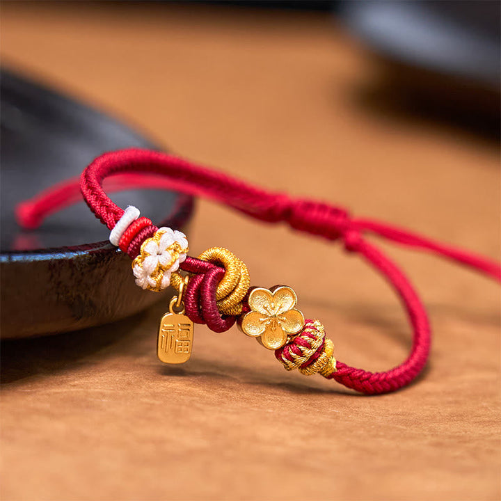 Armband Pfirsichblüte Glücks-Charm – Freude & Glück