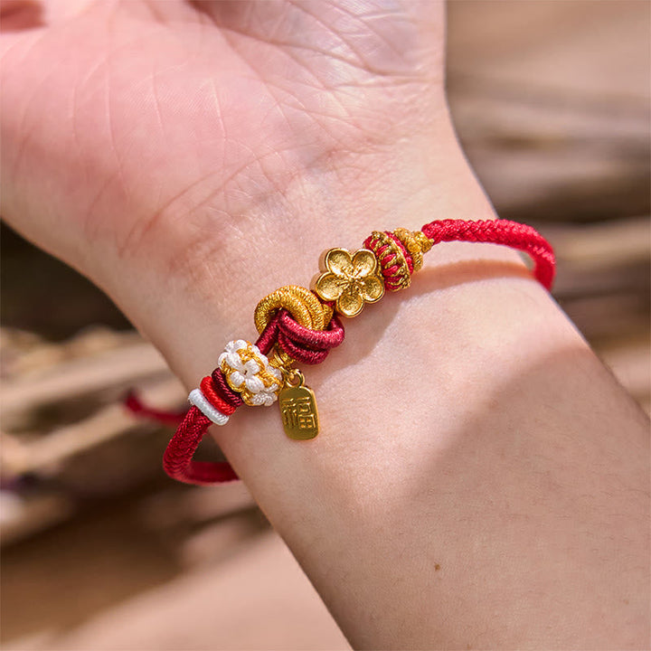 Armband Pfirsichblüte Glücks-Charm – Freude & Glück