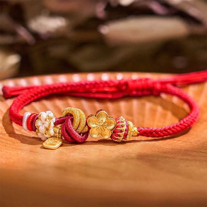 Armband Pfirsichblüte Glücks-Charm – Freude & Glück