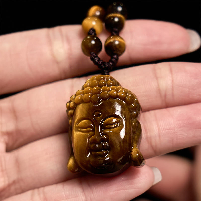 Anhänger Buddha Tigerauge Chakra Energie Kette