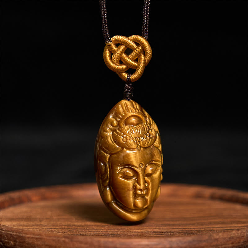 Anhänger Kwan Yin Golden Segen Holz