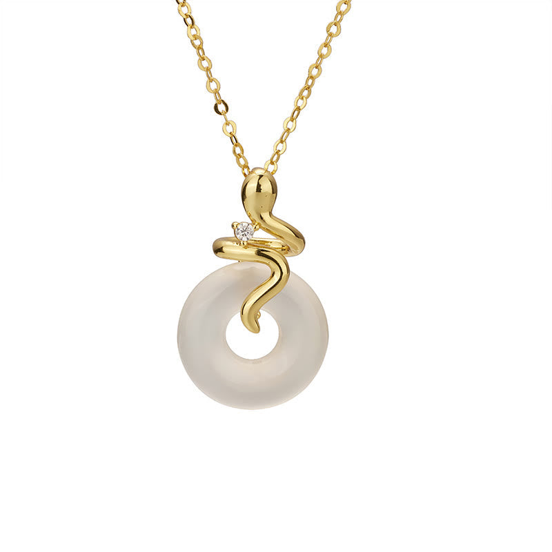 Kette Goldkette Stein Schlange Anhänger