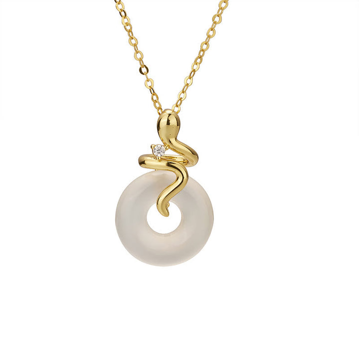 Kette Goldkette Stein Schlange Anhänger