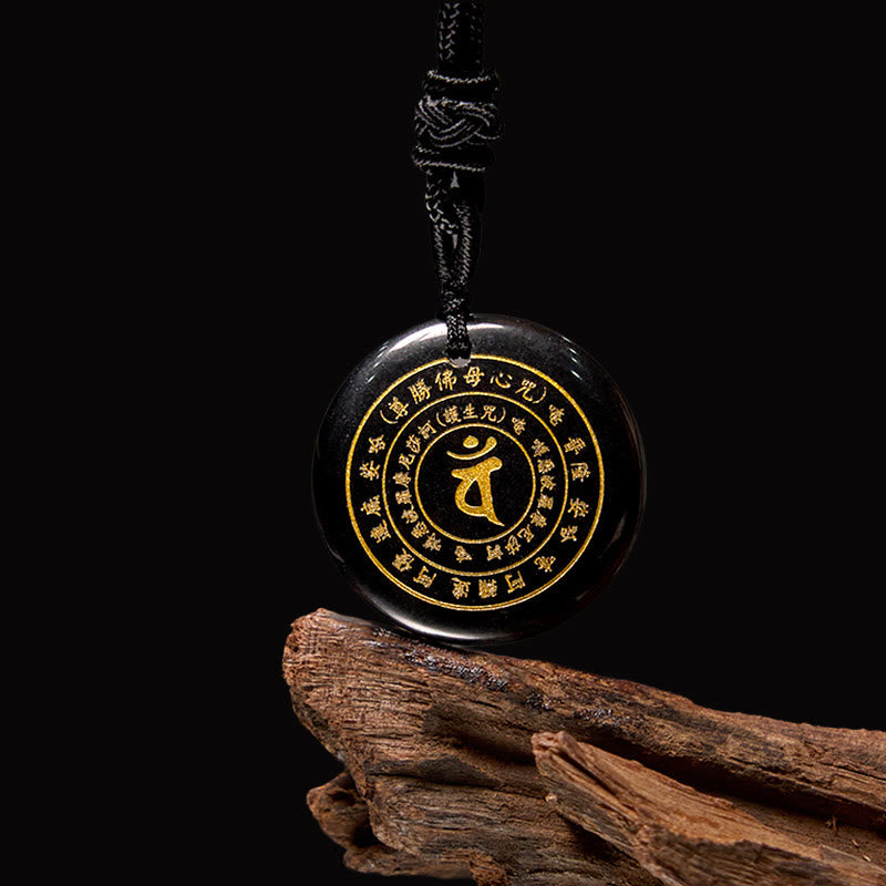Kette Obsidian Schwarz Anhänger