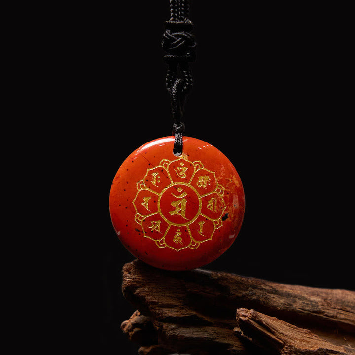 Anhänger Kette Achat Rot Heilstein Schmuck Symbol