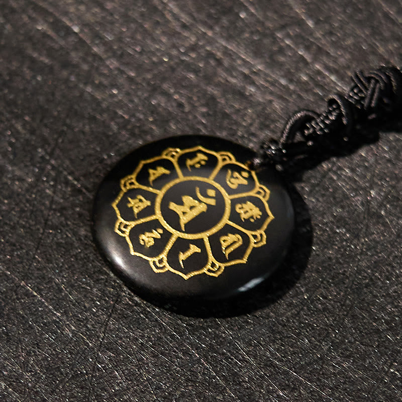 Anhänger Kette Obsidian Schutzstein Heilstein Schwarz
