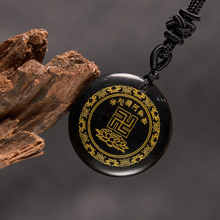 Anhänger Obsidian Kette Holz