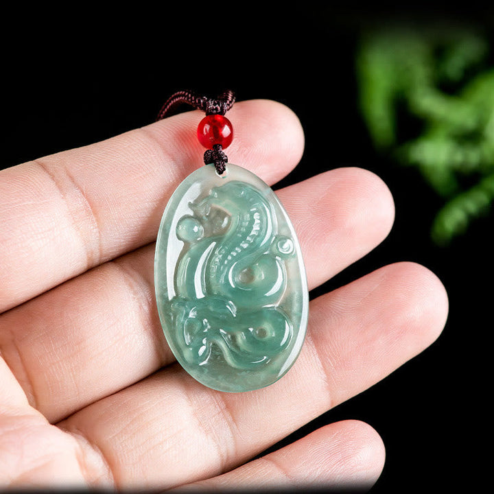 Grüne Jade Kette Anhänger Glück Natur