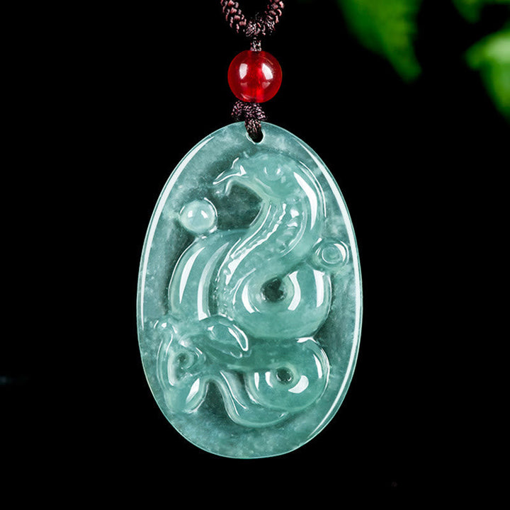 Grüne Jade Kette Schlange Glück Natur