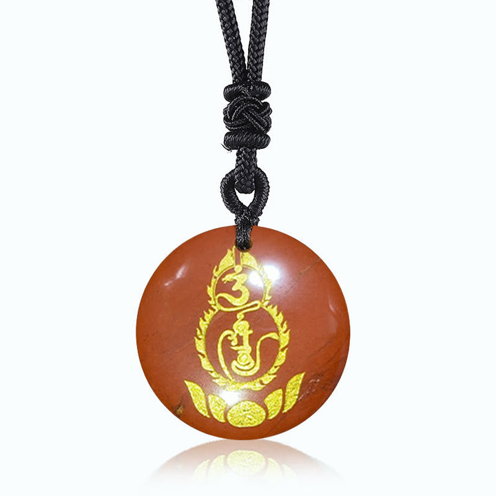 Schwarzer Obsidian Lotus Anhänger Kette Schutz Segen Symbol