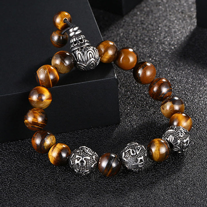 Kette Tigerauge Obsidian – Schutz & Mut