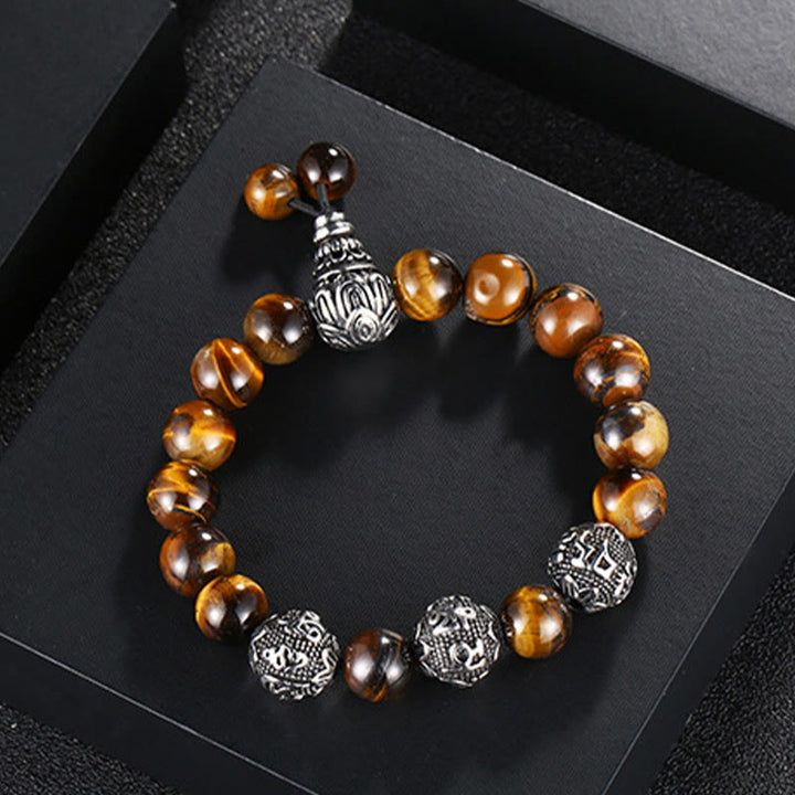 Kette Tigerauge Obsidian – Schutz & Mut