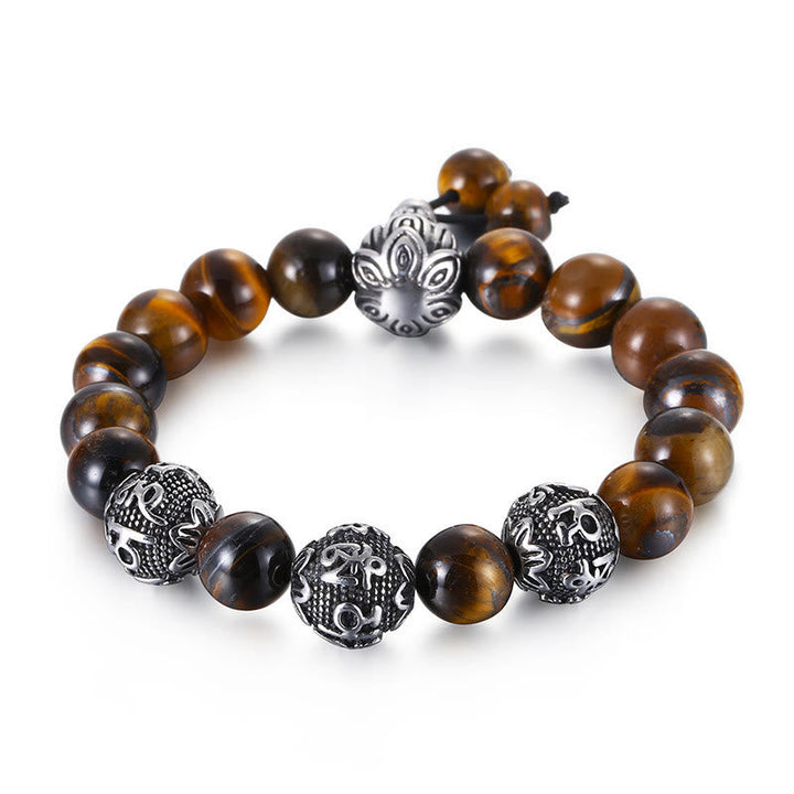 Kette Tigerauge Obsidian – Schutz & Mut