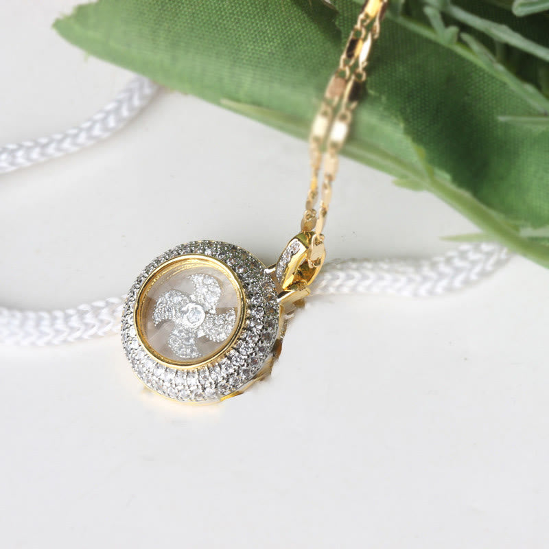 Tibetische Kette Gold Kristall Blütenmuster Anhänger elegant verziert