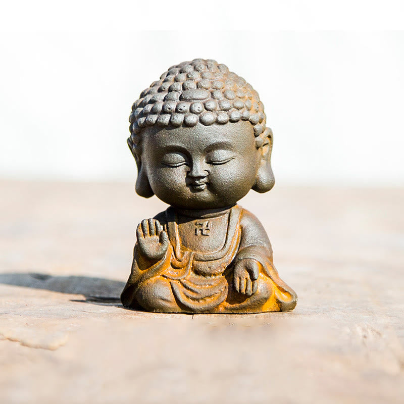Buddha Meditation Eisen Rost Klein Fearless Buddha