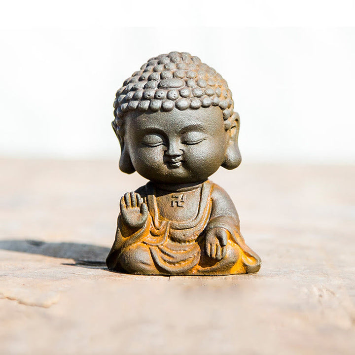 Buddha Meditation Eisen Rost Klein Fearless Buddha