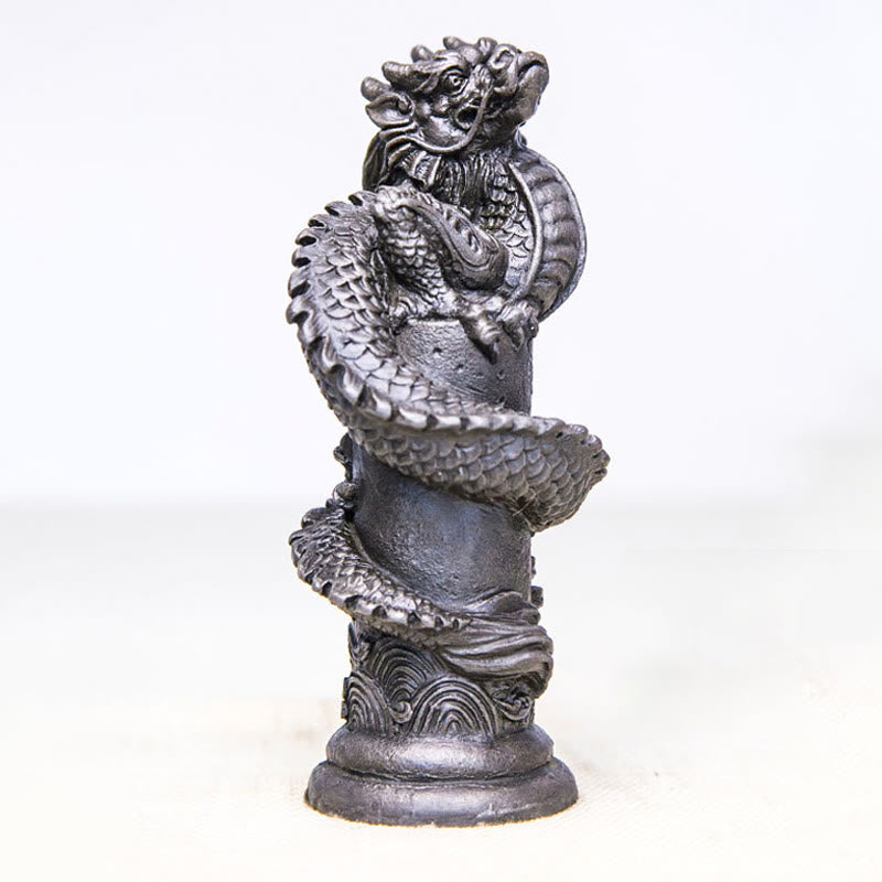 Drache Figur Säule Deko Poliert