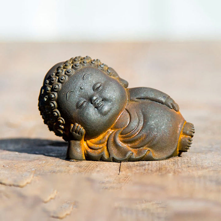 Buddha Figur Klein Eisen Rost Harz Buddha liegend