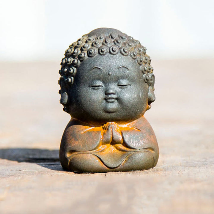Buddha Figur Klein Eisen Rost Harz Buddha sitzend