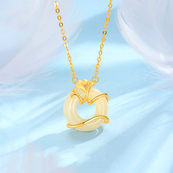 Kette Hetian Jade Ginkgoblatt – Frieden