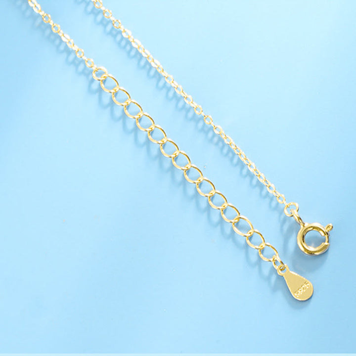 Goldene Hetian Jade Kette mit tropfenförmigem Anhänger Naturstein