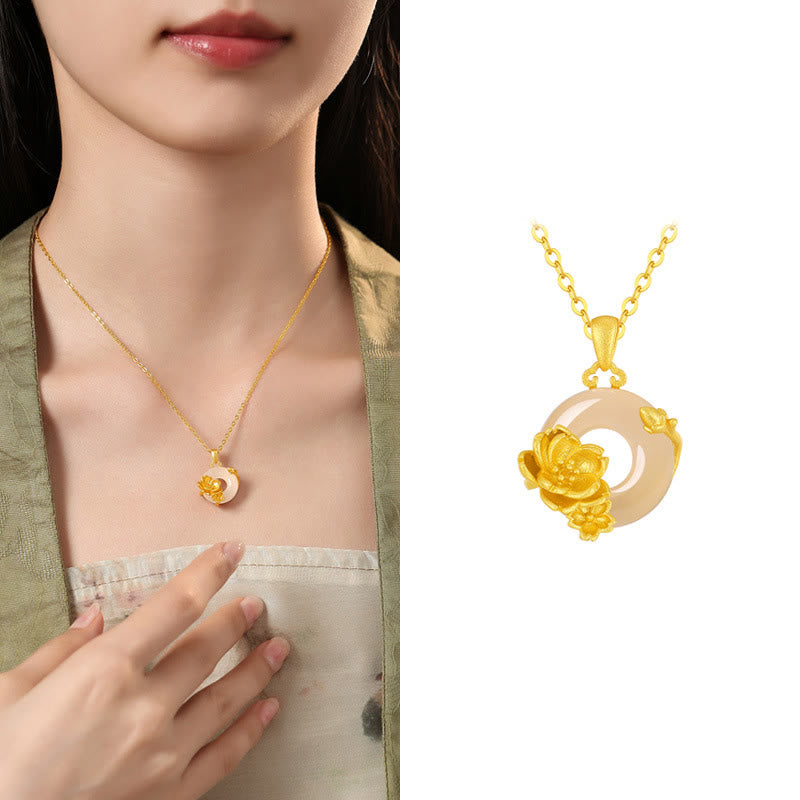 Kette Chalcedon Blume Sterlingsilber – Frieden