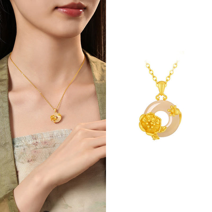 Kette Chalcedon Blume Sterlingsilber – Frieden