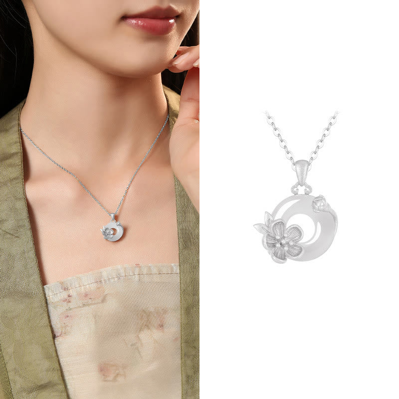 Kette Chalcedon Blume Sterlingsilber – Frieden