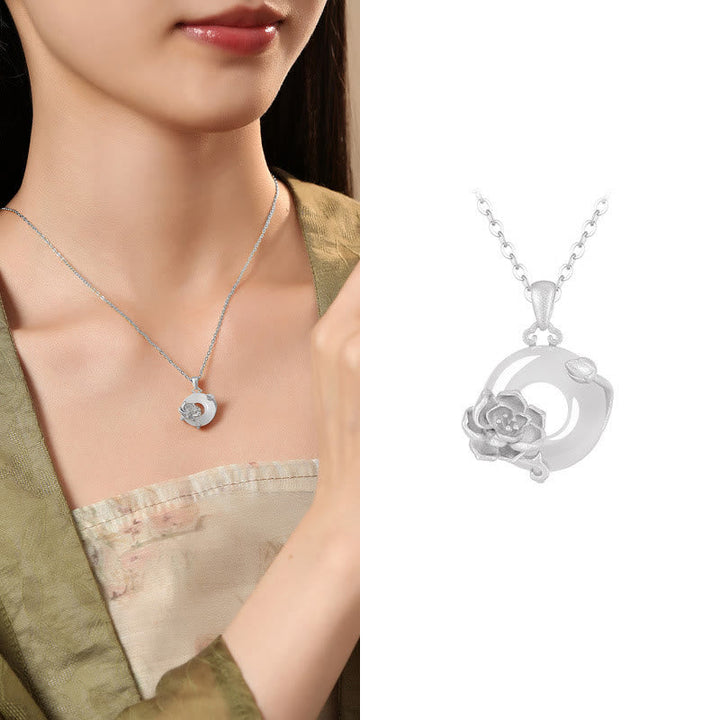 Kette Chalcedon Blume Sterlingsilber – Frieden