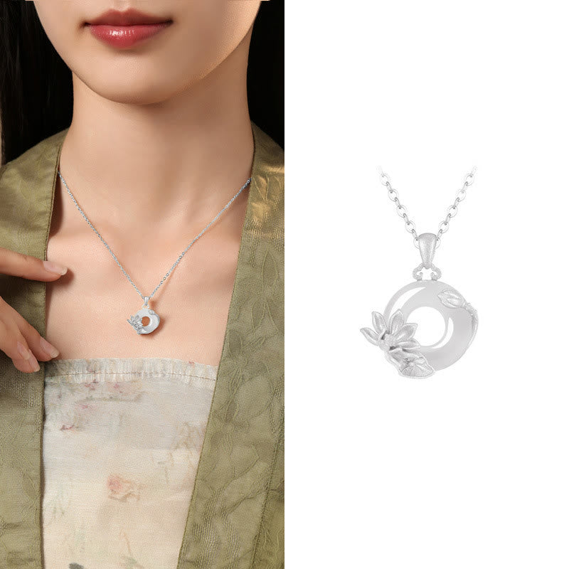 Kette Chalcedon Blume Sterlingsilber – Frieden