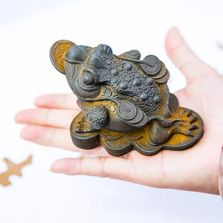Frosch Dekofigur Feng Shui Münzen Feng Shui Frosch Münze / Rost