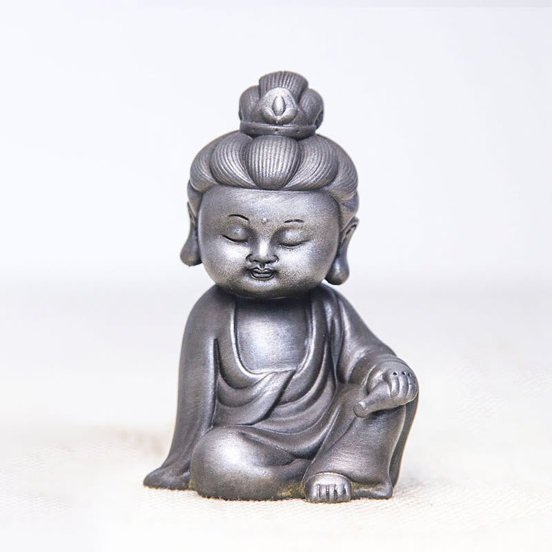 Avalokiteshvara Ksitigarbha Eisen Rost Harz Poliert / Avalokitesvara