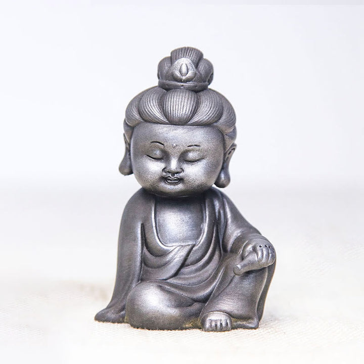 Avalokiteshvara Ksitigarbha Eisen Rost Harz Poliert / Avalokitesvara