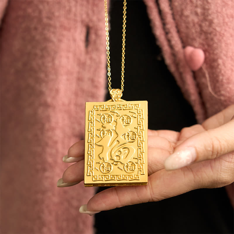 Anhänger Drachen Jade Gold Glücksbringer Schmuck