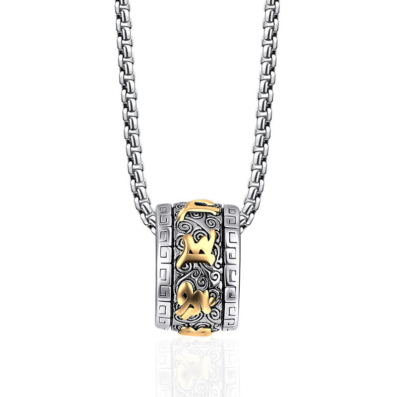 Titanstahl Kette Anhänger Flammenmotiv Silber Gold Vergoldung elegant
